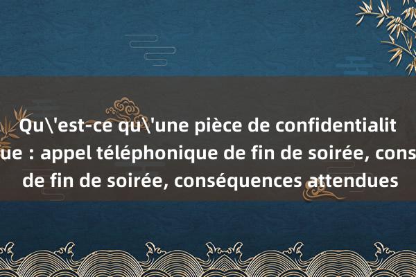 Qu'est-ce qu'une pièce de confidentialité Blague humoristique : appel téléphonique de fin de soirée, conséquences attendues